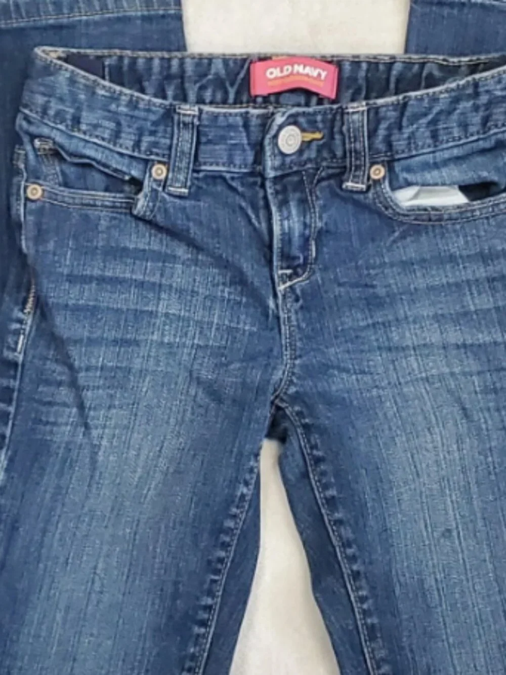 Old Navy Boot Cut Jeans Girls size 8 Mid Rise Gently Preloved Slight flare GUC
